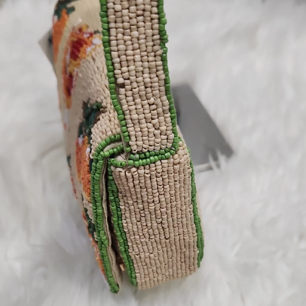 💚▪️Made In india ▪️Beaded Oranges Aperol Spritz  Shoulder Bag